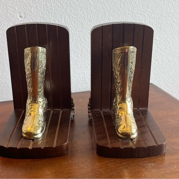 Brass Cowboy Boot Bookends - Picture 3 of 5